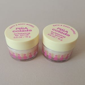 PINA COLADA Exfoliating Lip Scrub .5oz BATH BODY WORKS NEW lot of 2